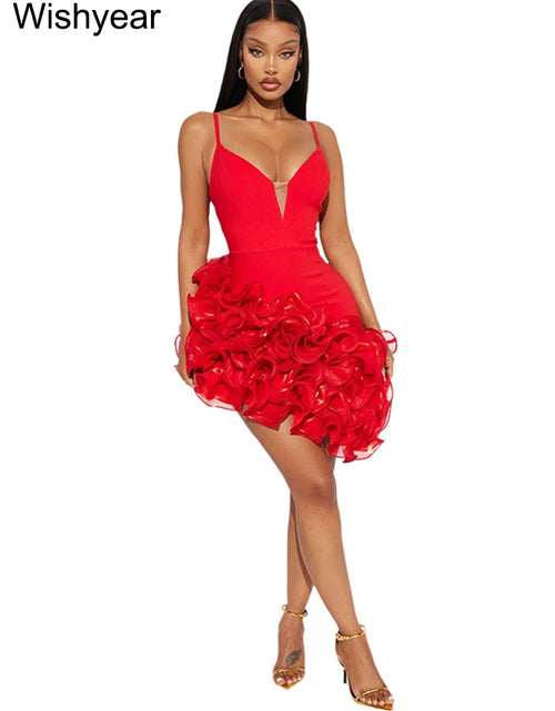 Load image into Gallery viewer, Elegant Ruffle Strap Mini Dress – Sexy and Sophisticated for Special Evenings
