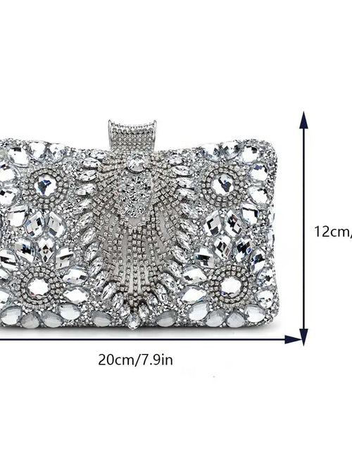 Load image into Gallery viewer, Luxury Rhinestone Glitter Evening Bag – Vintage Tassel Clutch for Weddings &amp; Dinners
