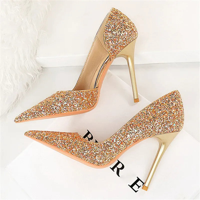 Elegant Sparkly Sequin Stiletto Pumps – Perfect Party Heels