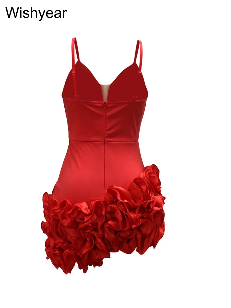 Elegant Ruffle Strap Mini Dress – Sexy and Sophisticated for Special Evenings