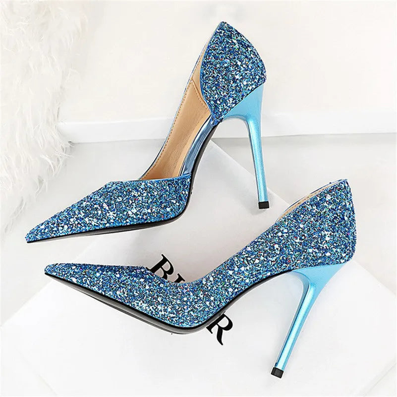 Elegant Sparkly Sequin Stiletto Pumps – Perfect Party Heels