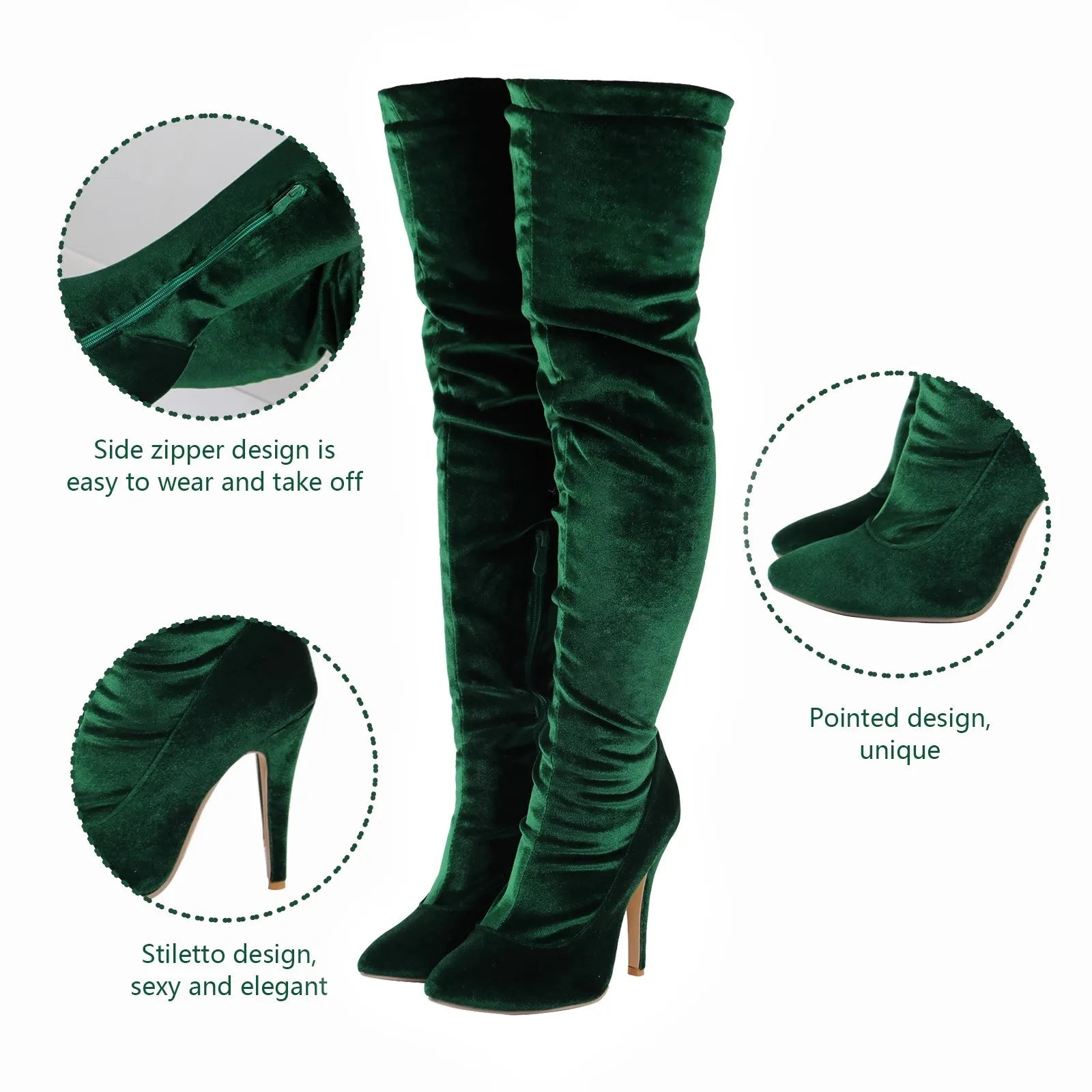 Velvet Elegance: Over-the-Knee Heeled Boots for Sophisticated Glamour