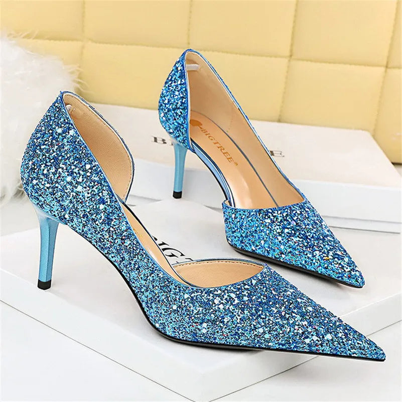 Elegant Sparkly Sequin Stiletto Pumps – Perfect Party Heels