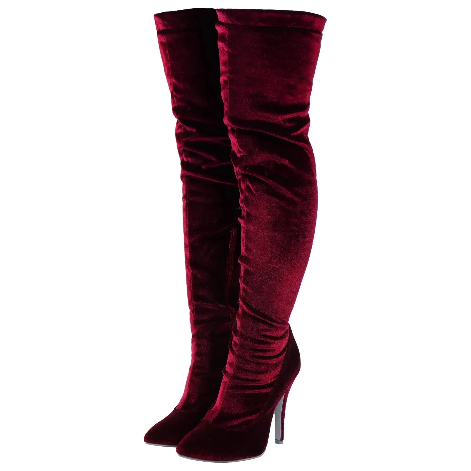 Velvet Elegance: Over-the-Knee Heeled Boots for Sophisticated Glamour