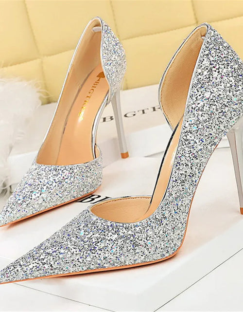 Load image into Gallery viewer, Elegant Sparkly Sequin Stiletto Pumps – Perfect Party Heels
