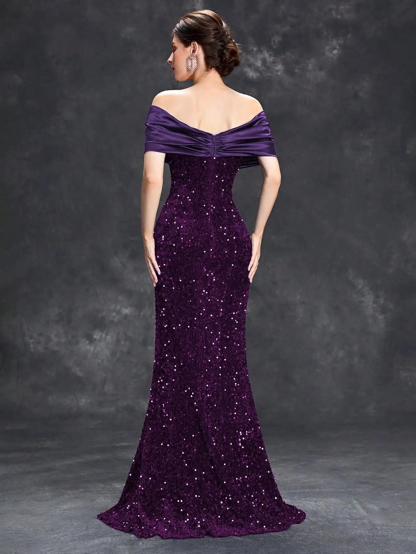 Elegant Velvet Sequin Fishtail Evening Gown – Perfect for Every Occasion