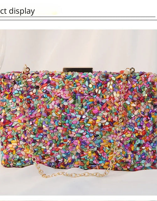 Load image into Gallery viewer, Luxury Colorful Stone Evening Bag – Designer Wedding &amp; Party Crossbody with Chain Wallet
