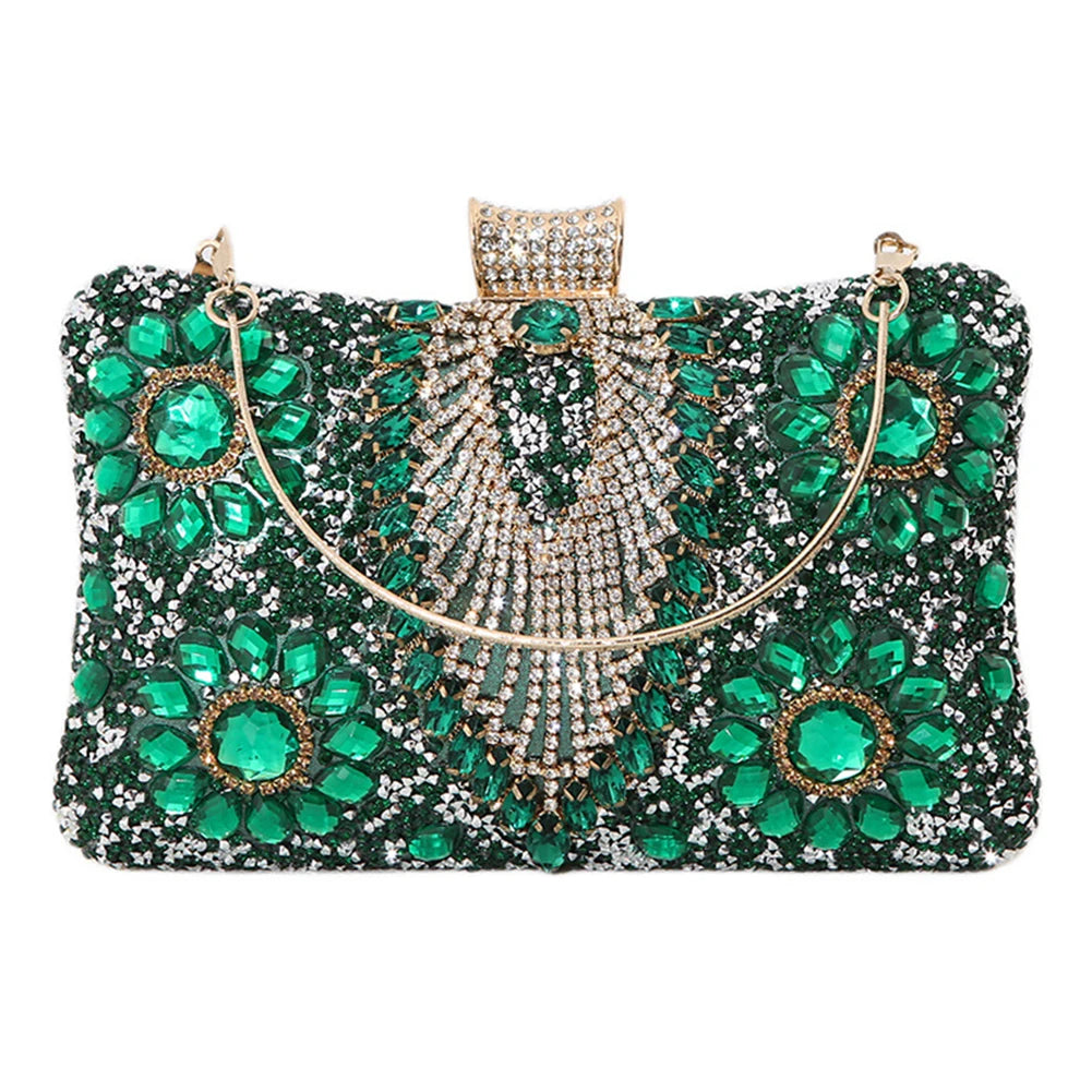 Luxury Rhinestone Glitter Evening Bag – Vintage Tassel Clutch for Weddings & Dinners