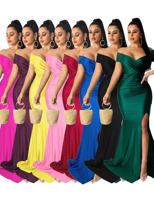 Load image into Gallery viewer, Timeless Elegance: Sexy Off-Shoulder V-Neck Mermaid Evening Dress for Women
