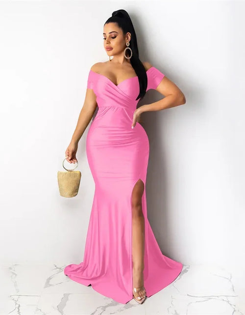 Load image into Gallery viewer, Timeless Elegance: Sexy Off-Shoulder V-Neck Mermaid Evening Dress for Women
