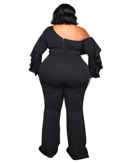 Load image into Gallery viewer, Plus-Size Wide-Leg Jumpsuit – Black Urban Leisure Summer Bodysuit for Women
