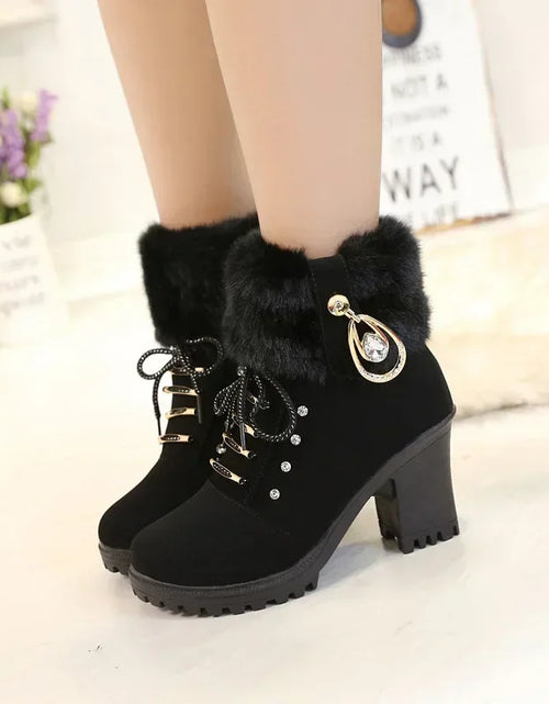 Load image into Gallery viewer, Elegant Suede High-Heel Platform Ankle Boots – Winter Must-Have
