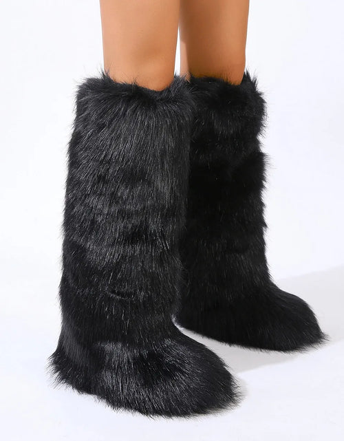 Load image into Gallery viewer, Cozy Glam: Thigh-High Faux Fur Winter Boots
