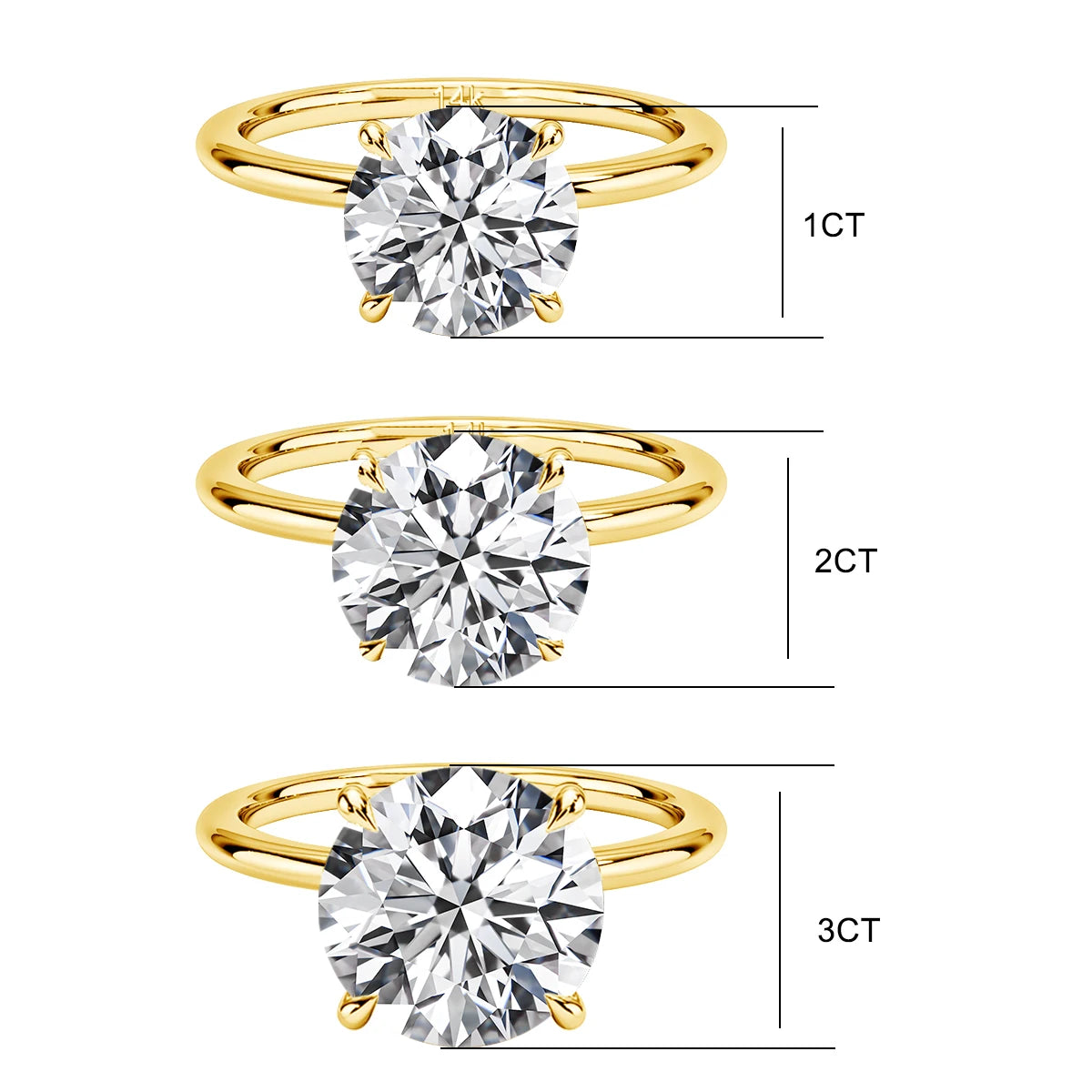 14K Real Gold Moissanite Promise Ring – Luxury Wedding Jewelry for Women on Clearance Sale