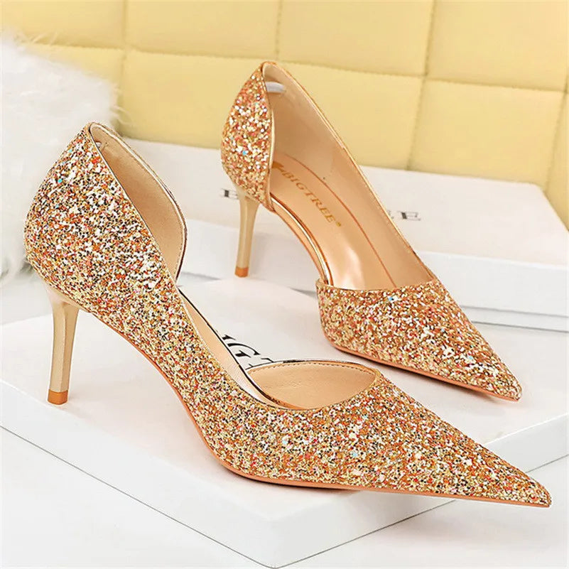 Elegant Sparkly Sequin Stiletto Pumps – Perfect Party Heels