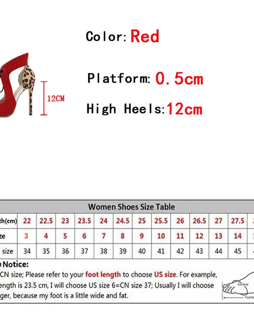 Load image into Gallery viewer, Sexy Red Lace-Up Slingback High Heels – Leopard Print Pumps for Summer Parties &amp; Proms
