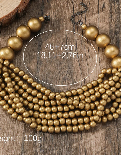 Load image into Gallery viewer, African Style Bohemian Multi-layer Wooden Bead Handmade Beaded Bib Necklace For Women
