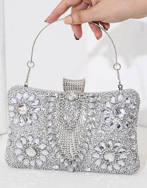 Load image into Gallery viewer, Luxury Rhinestone Glitter Evening Bag – Vintage Tassel Clutch for Weddings &amp; Dinners
