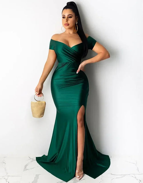 Load image into Gallery viewer, Timeless Elegance: Sexy Off-Shoulder V-Neck Mermaid Evening Dress for Women
