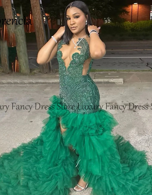 Load image into Gallery viewer, Radiance in Every Step: Sparkly Rhinestone Mermaid Prom Dress
