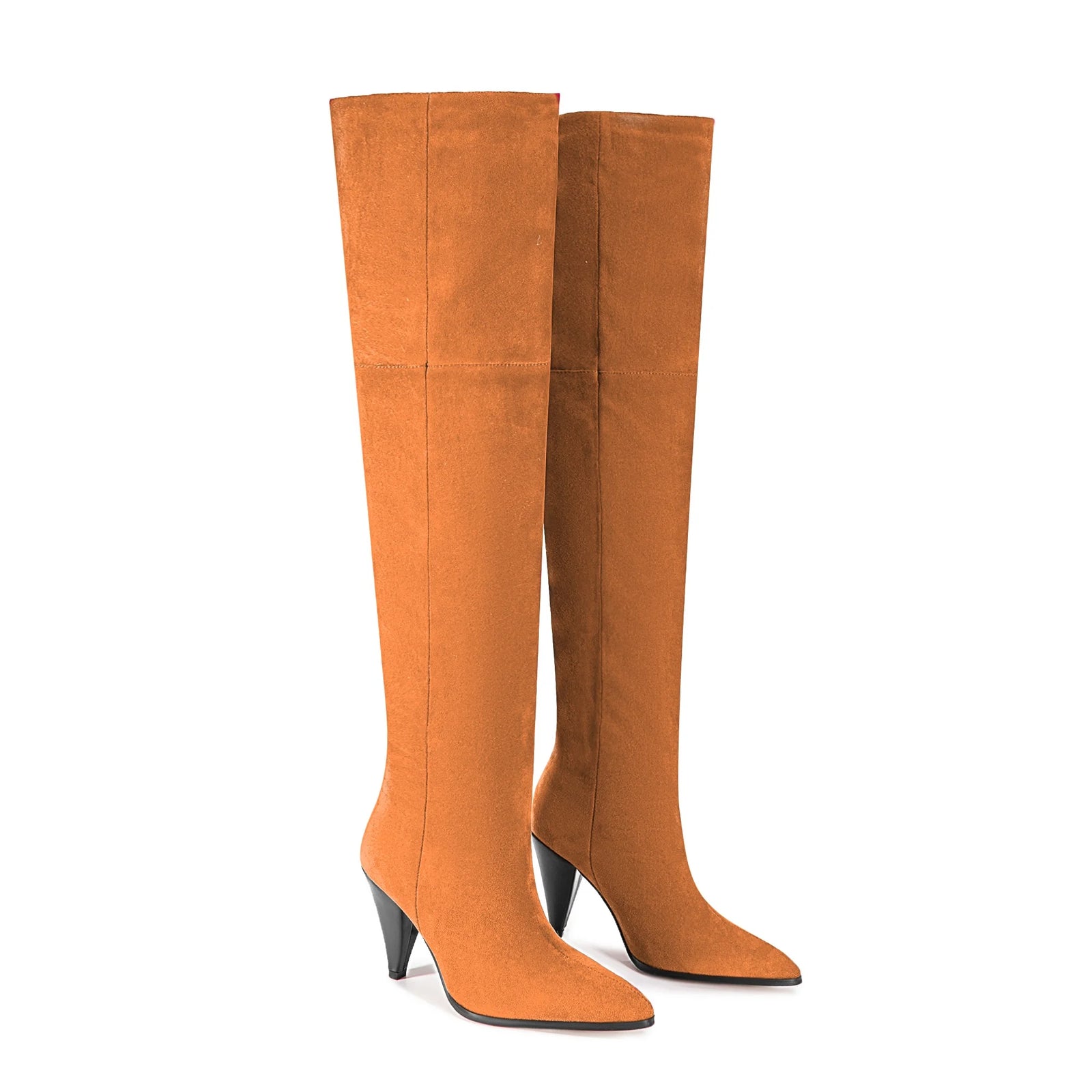 European and American Style Suede Tapered and Comfortable Sleeve Straight Over Knee Long Boots for Women's Fashion Runway Boots