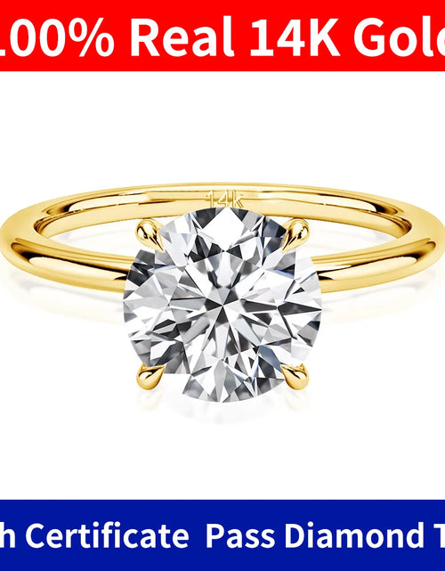 Load image into Gallery viewer, 14K Real Gold Moissanite Promise Ring – Luxury Wedding Jewelry for Women on Clearance Sale
