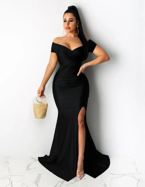 Load image into Gallery viewer, Timeless Elegance: Sexy Off-Shoulder V-Neck Mermaid Evening Dress for Women
