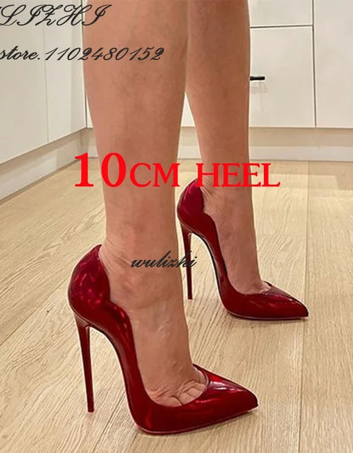 Load image into Gallery viewer, Red Shiny Mirror Heels: The Ultimate Statement for Bold Elegance
