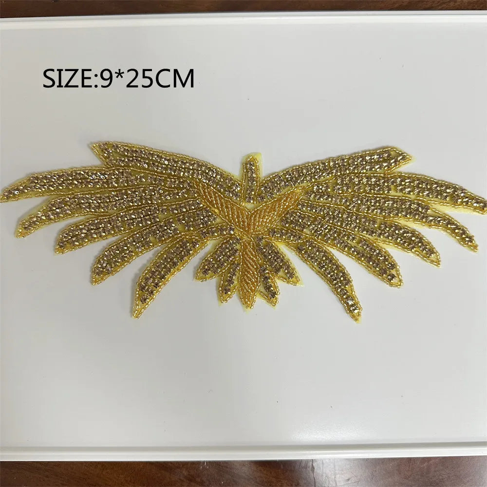 AB Silver Rhinestone Flower Applique – Elegant Iron-On/Sew-On Decoration for Wedding Dresses & Clothes