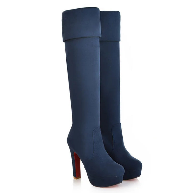 Step into Elegance: Winter Over-The-Knee High-Heel Platform Boots