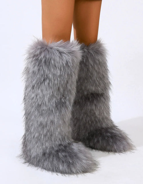 Load image into Gallery viewer, Cozy Glam: Thigh-High Faux Fur Winter Boots
