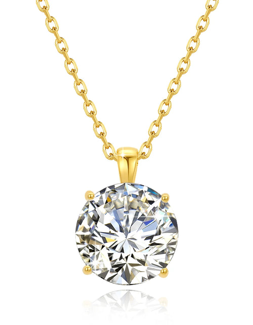 Load image into Gallery viewer, 14K Gold Moissanite Necklace – 1.0ct D Color Certified Luxury Pendant for Women
