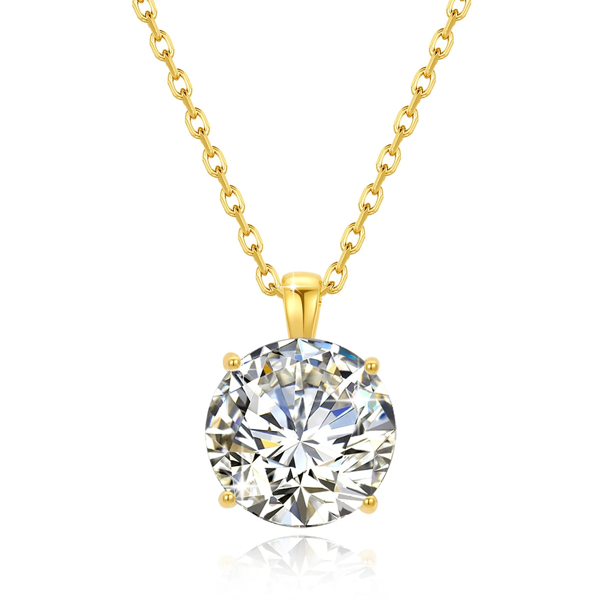 14K Gold Moissanite Necklace – 1.0ct D Color Certified Luxury Pendant for Women