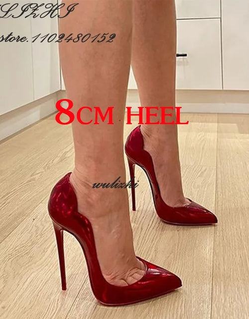 Load image into Gallery viewer, Red Shiny Mirror Heels: The Ultimate Statement for Bold Elegance
