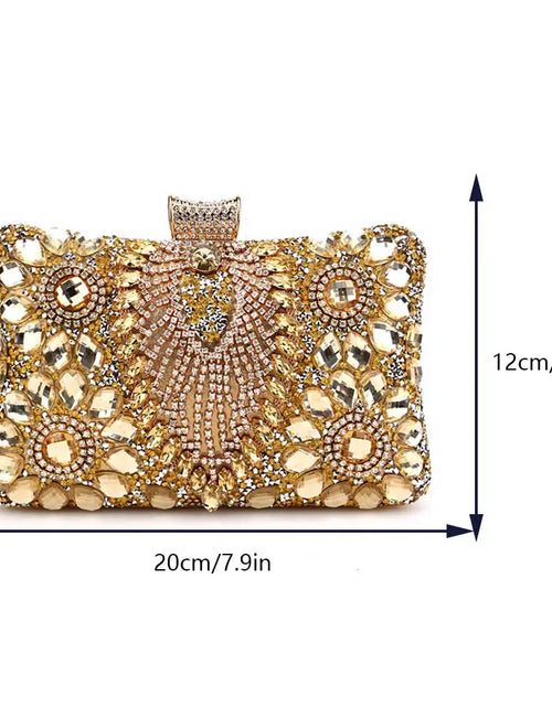 Load image into Gallery viewer, Luxury Rhinestone Glitter Evening Bag – Vintage Tassel Clutch for Weddings &amp; Dinners
