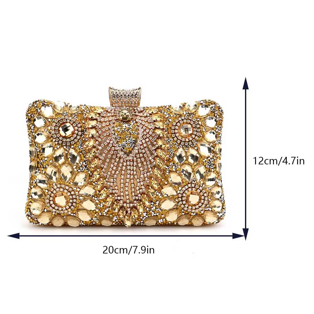 Luxury Rhinestone Glitter Evening Bag – Vintage Tassel Clutch for Weddings & Dinners