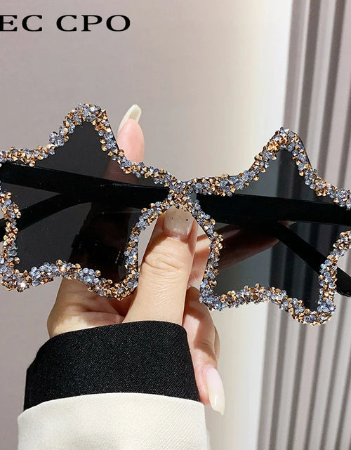 Load image into Gallery viewer, Luxury Diamond Star Shape Sunglasses Women Trends Rhinestone Shiny Sun Glasses Ladies Punk Rimless Style Eyewear
