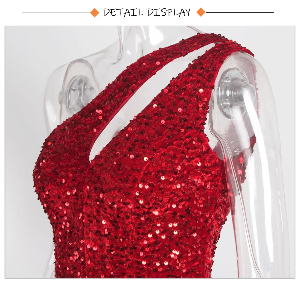 Show-Stopping: Sexy Cut-Out Sequin Bodycon Party Dress for Unforgettable Nights