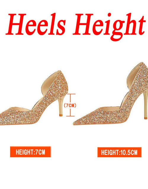 Load image into Gallery viewer, Elegant Sparkly Sequin Stiletto Pumps – Perfect Party Heels
