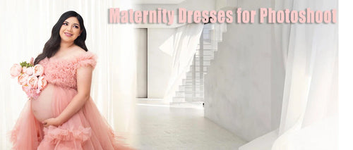 Load image into Gallery viewer, Puffy Ruffles Tulle Maternity Dress for Photoshoots &amp; Baby Showers
