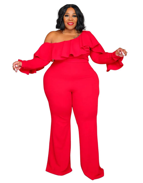 Load image into Gallery viewer, Plus-Size Wide-Leg Jumpsuit – Black Urban Leisure Summer Bodysuit for Women
