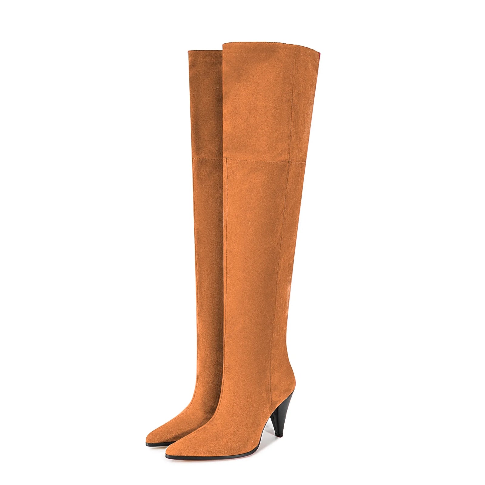 European and American Style Suede Tapered and Comfortable Sleeve Straight Over Knee Long Boots for Women's Fashion Runway Boots