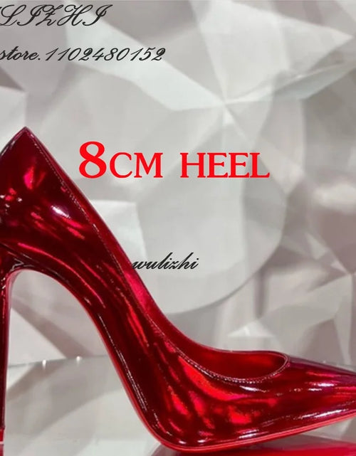 Load image into Gallery viewer, Red Shiny Mirror Heels: The Ultimate Statement for Bold Elegance
