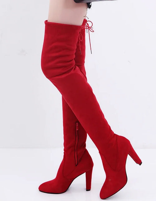 Load image into Gallery viewer, Bold &amp; Beautiful: Retro Platform Over-The-Knee Boots for Fall &amp; Winter
