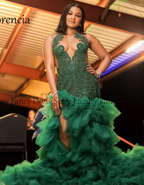 Load image into Gallery viewer, Radiance in Every Step: Sparkly Rhinestone Mermaid Prom Dress
