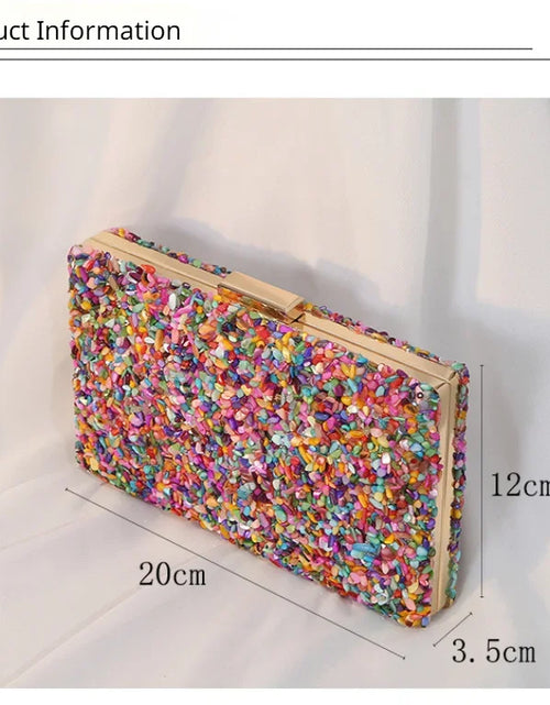 Load image into Gallery viewer, Luxury Colorful Stone Evening Bag – Designer Wedding &amp; Party Crossbody with Chain Wallet
