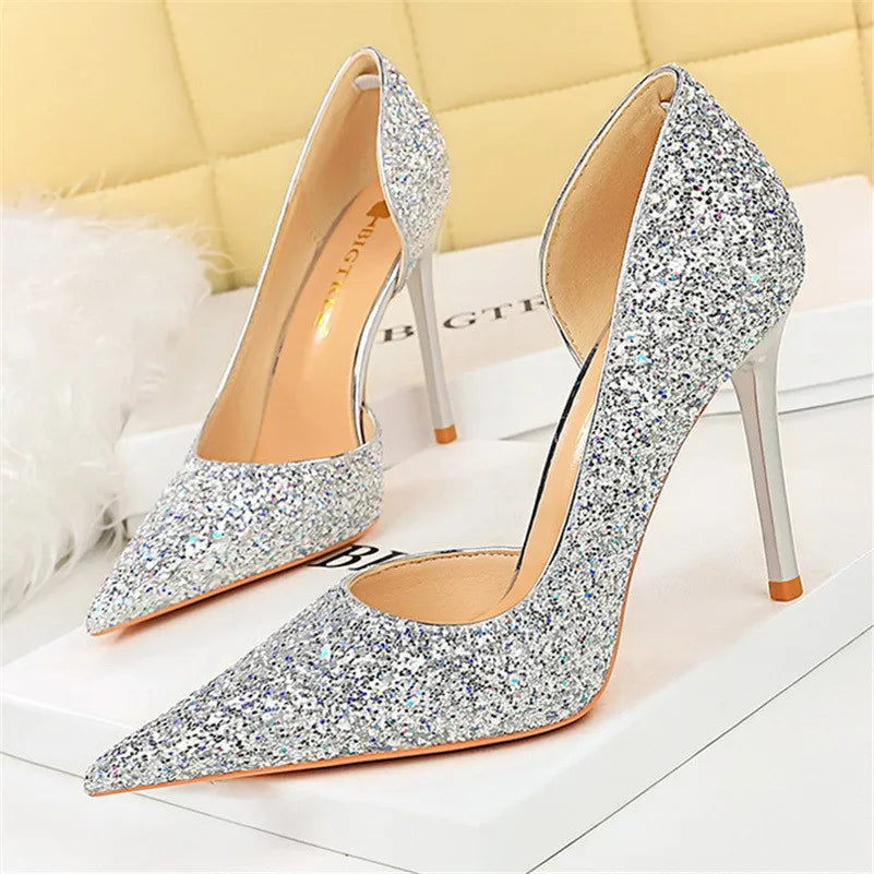 Elegant Sparkly Sequin Stiletto Pumps – Perfect Party Heels