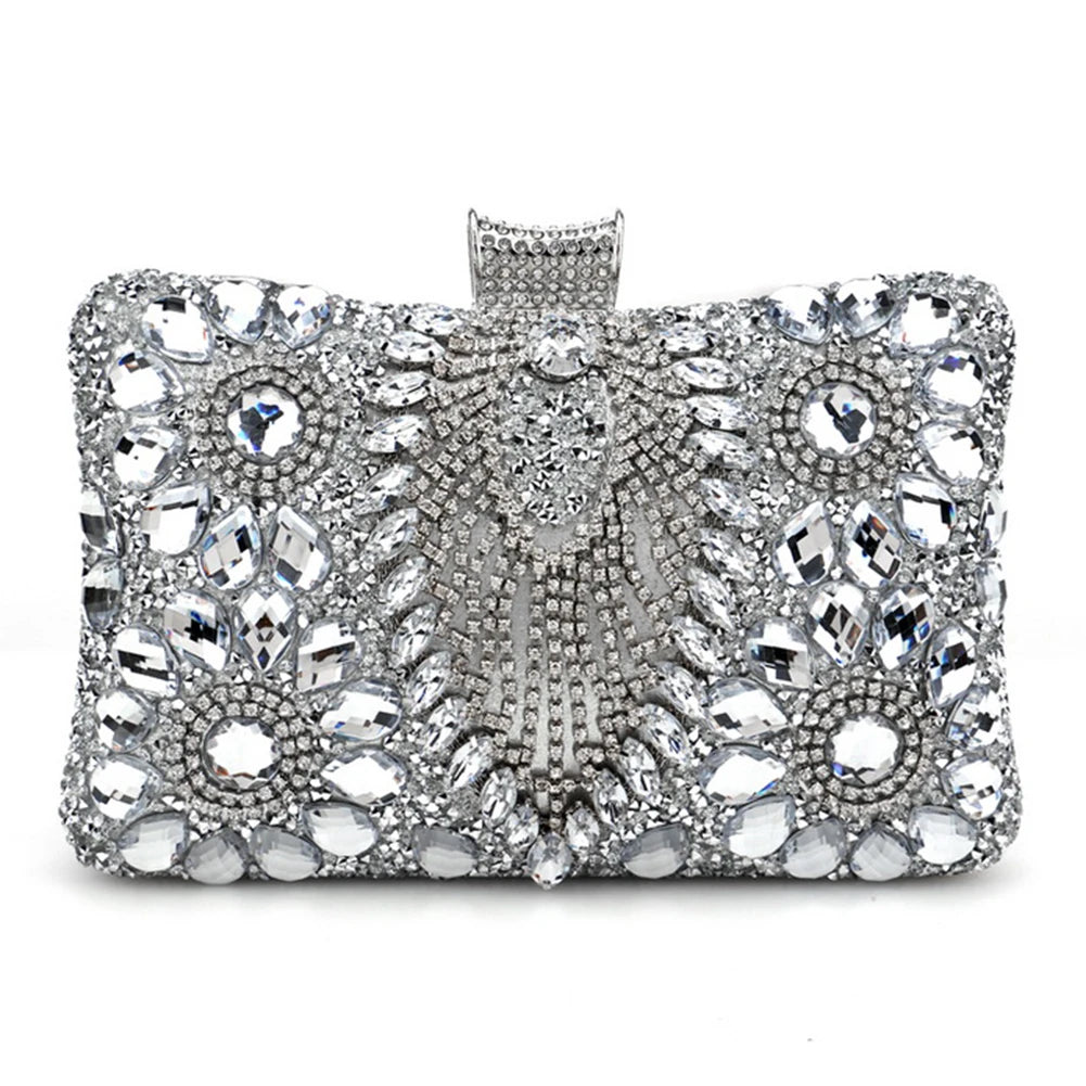 Luxury Rhinestone Glitter Evening Bag – Vintage Tassel Clutch for Weddings & Dinners