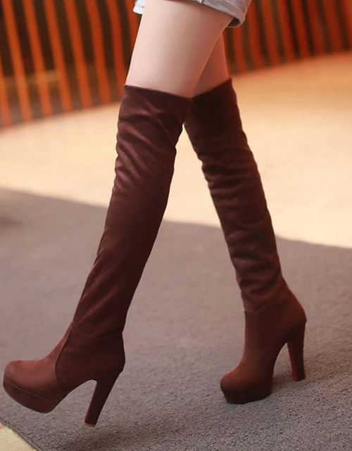 Load image into Gallery viewer, Step into Elegance: Winter Over-The-Knee High-Heel Platform Boots
