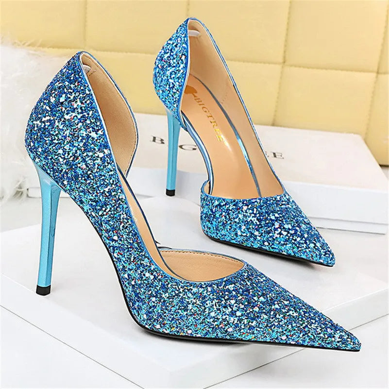 Elegant Sparkly Sequin Stiletto Pumps – Perfect Party Heels